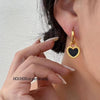 Titanium Steel Geometric Retro Love Doublesided Asymmetric Electroplated Women's Earrings
