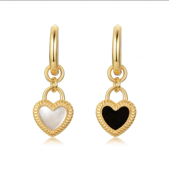 Titanium Steel Geometric Retro Love Doublesided Asymmetric Electroplated Women's Earrings