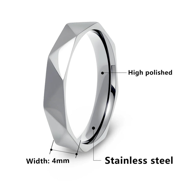 Titanium Steel Geometric Ring And Bracelet For Women With Electroplating