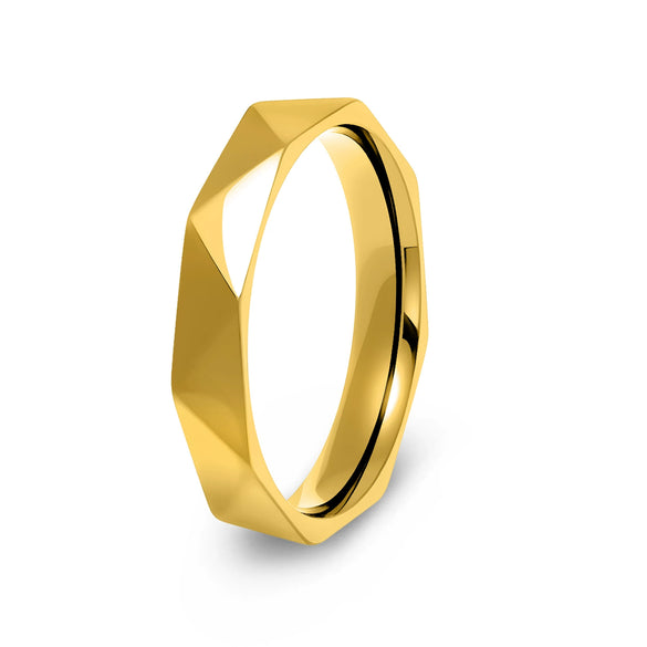Titanium Steel Geometric Ring And Bracelet For Women With Electroplating