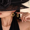 316L Stainless Steel Geometric Ring Buckle Asymmetric Retro Niche Style Earrings For Women With Electroplating