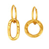 316L Stainless Steel Geometric Ring Buckle Asymmetric Retro Niche Style Earrings For Women With Electroplating
