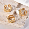Titanium Steel Geometric Ring Electroplated Style
