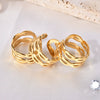 Titanium Steel Geometric Ring Electroplated Style