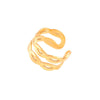 Titanium Steel Geometric Ring Electroplated Style