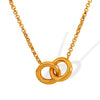 316L Stainless Steel Geometric Ring Pendant Clavicle Chain For Women With Electroplating Treatment