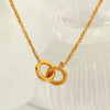 316L Stainless Steel Geometric Ring Pendant Clavicle Chain For Women With Electroplating Treatment
