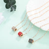 Titanium Steel Geometric Roman Triple Circle Necklace With Diamond Accents Rose Gold Pendant Clavicle Chain Jewelry For Children