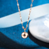 Titanium Steel Geometric Roman Triple Circle Necklace With Diamond Accents Rose Gold Pendant Clavicle Chain Jewelry For Children