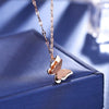 Titanium Steel Geometric Roman Triple Circle Necklace With Diamond Accents Rose Gold Pendant Clavicle Chain Jewelry For Children