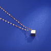 Titanium Steel Geometric Roman Triple Circle Necklace With Diamond Accents Rose Gold Pendant Clavicle Chain Jewelry For Children