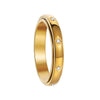 Titanium Steel Geometric Rotating Ring For Women Electroplated Trendy Minimalist Jewelry