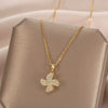 Titanium Steel Geometric Rotating Windmill Pendant Necklace For Women