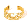 316L Stainless Steel Geometric Round Bead Multilayer Stacked Jewelry Bracelet With Stitching Design And Electroplating Treatment