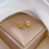 Titanium Steel Geometric Round Cateye Style Electroplated Earrings For Men And Women