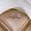 Titanium Steel Geometric Round Cateye Style Electroplated Earrings For Men And Women