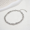 Titanium Steel Geometric Round Chain Anklet Stackable Multi Layer Unisex Foot Accessories Four Piece Set