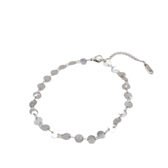 Titanium Steel Geometric Round Chain Anklet Stackable Multi Layer Unisex Foot Accessories Four Piece Set