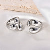 Titanium Steel Geometric Round Claw Open Ring For Girls Electroplated Jewelry
