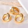 Titanium Steel Geometric Round Claw Open Ring For Girls Electroplated Jewelry