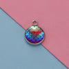 Titanium Steel Geometric Round Fish Scale Jewelry Accessories Pendant