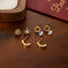 Titanium Steel Geometric Round Stud Earrings Set With Electroplating Design