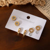 Titanium Steel Geometric Round Stud Earrings Set With Electroplating Design