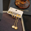 Titanium Steel Geometric Round Tassel Earrings For Women Electroplated Design
