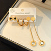 Titanium Steel Geometric Round Tassel Earrings For Women Electroplated Design