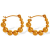 316L Stainless Steel Geometric Round Women's Electroplated Ear Buckle Earrings