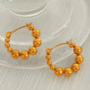 316L Stainless Steel Geometric Round Women's Electroplated Ear Buckle Earrings