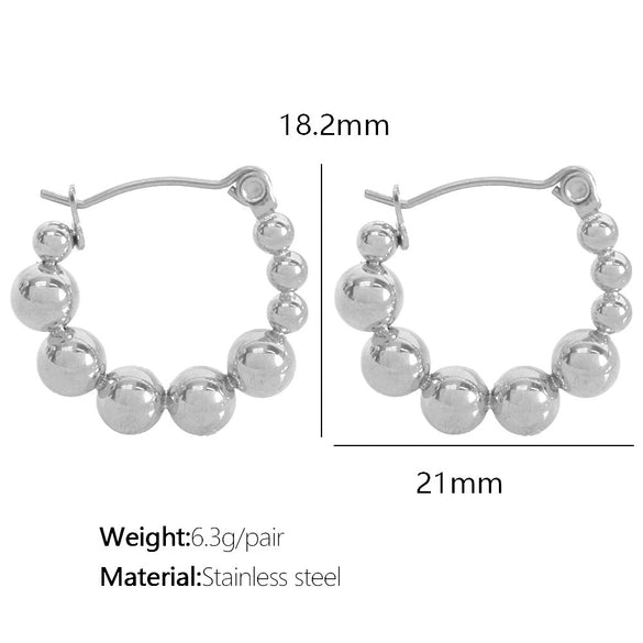 316L Stainless Steel Geometric Round Women's Electroplated Ear Buckle Earrings