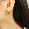 316L Stainless Steel Geometric Round Women's Electroplated Ear Buckle Earrings