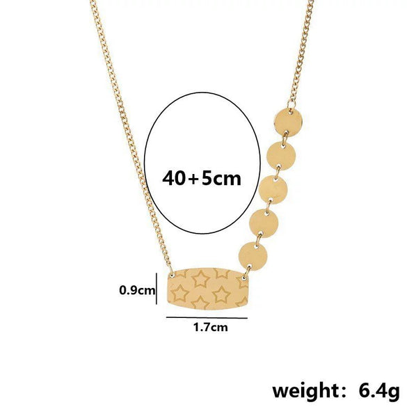 Titanium Steel Geometric Round Women's Necklace With Electroplating And Light Luxury Style