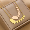 Titanium Steel Geometric Round Women's Necklace With Electroplating And Light Luxury Style
