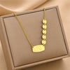 Titanium Steel Geometric Round Women's Necklace With Electroplating And Light Luxury Style