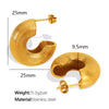 316L Stainless Steel Geometric Semicircle Electroplated Minimalist Light Luxury Allmatch Women's Earrings