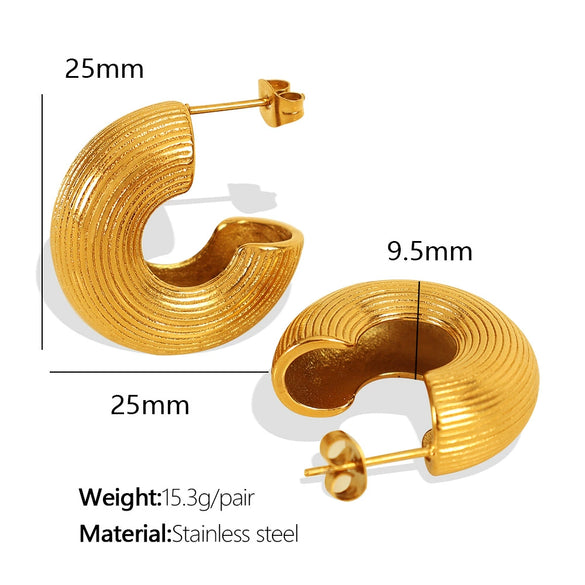 316L Stainless Steel Geometric Semicircle Electroplated Minimalist Light Luxury Allmatch Women's Earrings