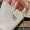 Titanium Steel Geometric Shaped Diamondencrusted Women's Luxury Clavicle Chain Necklace