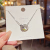 Titanium Steel Geometric Shaped Diamondencrusted Women's Luxury Clavicle Chain Necklace