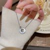 Titanium Steel Geometric Shaped Diamondencrusted Women's Luxury Clavicle Chain Necklace