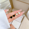 Titanium Steel Geometric Shell Heart Style Electroplated Earrings For Men And Women