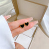 Titanium Steel Geometric Shell Heart Style Electroplated Earrings For Men And Women