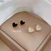 Titanium Steel Geometric Shell Heart Style Electroplated Earrings For Men And Women