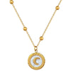 Titanium Steel Geometric Shell Moon Electroplated Unisex Clavicle Necklace