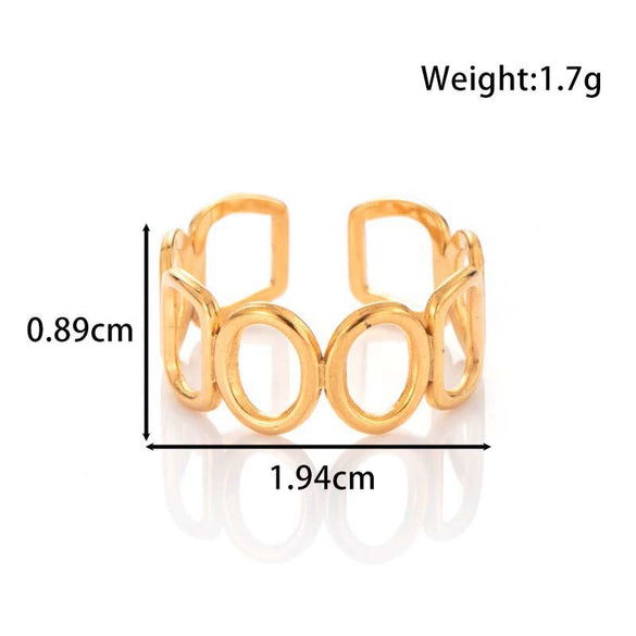 Titanium Steel Geometric Simple Cold Style Opening Adjustable Handpiece With Electroplating