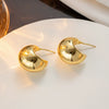 Titanium Steel Geometric Small Bean Earrings Real Gold Electroplated
