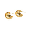 Titanium Steel Geometric Small Bean Earrings Real Gold Electroplated