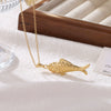 Titanium Steel Geometric Small Fish Pendant Necklace For Women Electroplated Simple Style