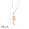 Titanium Steel Geometric Small Fish Pendant Necklace For Women Electroplated Simple Style